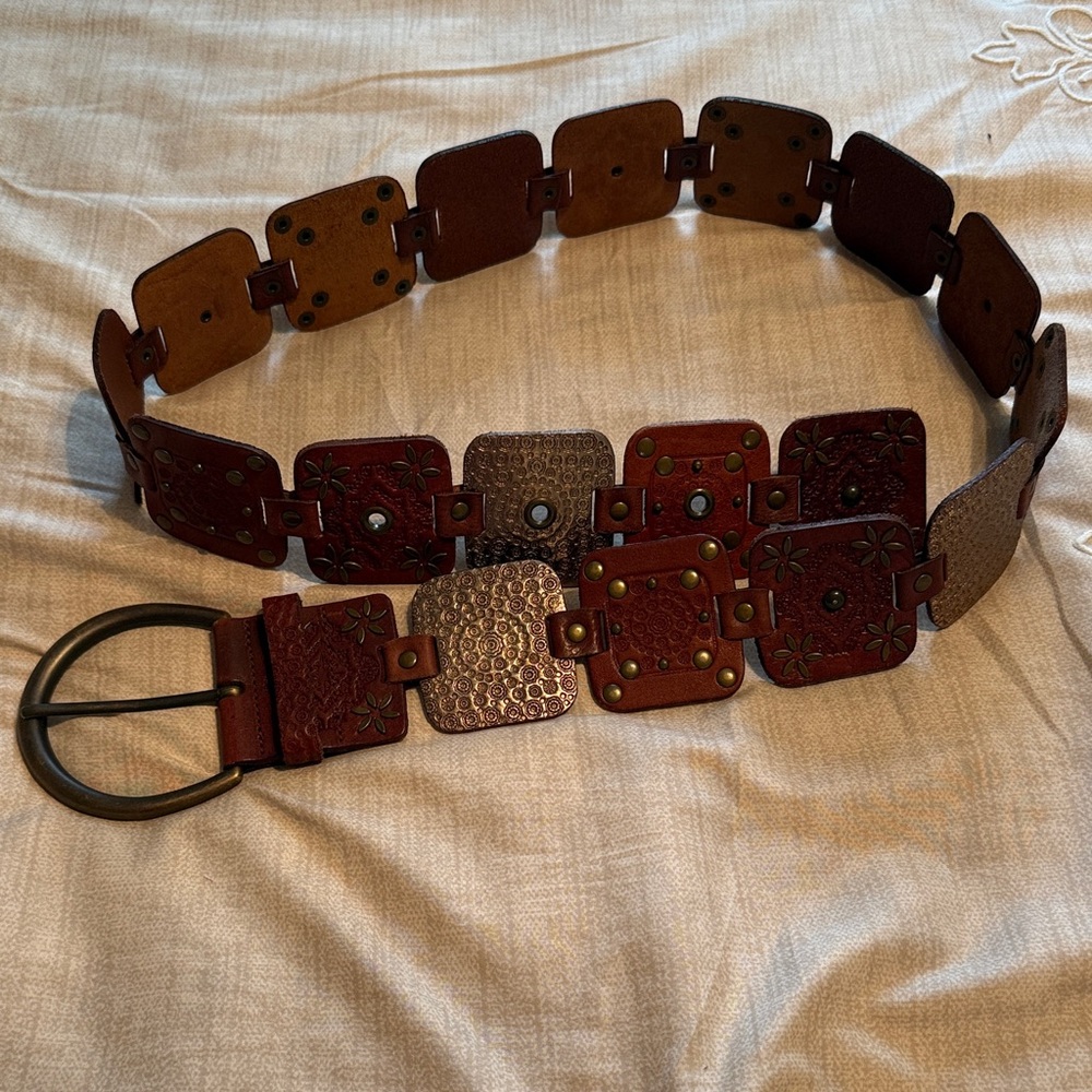 Artisan Leather Patchwork Belt - image 1
